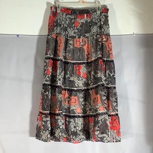 Choices Floral Patchwork Women Size S Maxi Skirt